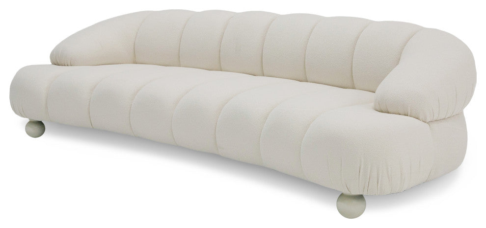 Divani Casa Duran Contemporary White Fabric 4-Seater Sofa