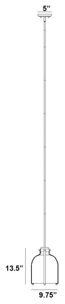 Zlite 818-9MB 1-Light Pendant, White Opal
