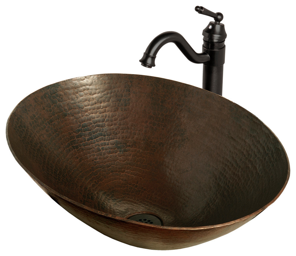 Bilboa Copper Vessel Sink Set, Oil Rubbed Bronze