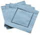 Melrose Easy Care Cutwork Hemstitch Coaster, Teal, 6"x6", Set of 12