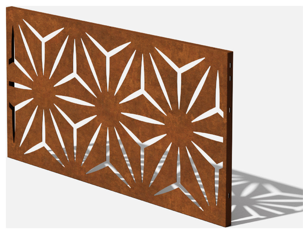 Alta Corten Steel Decorative Screen Panel, Star