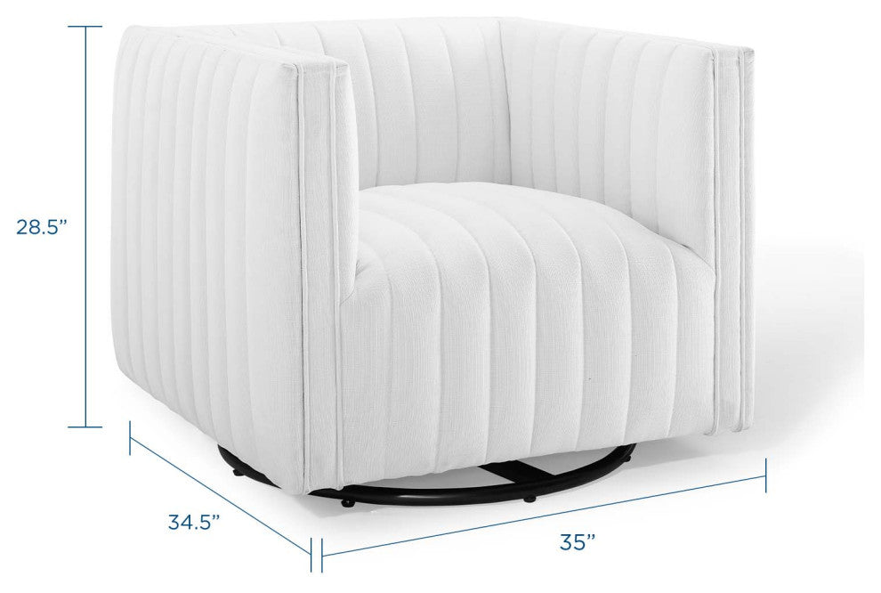 Tufted Armchair Accent Chair, Fabric, White, Modern, Living Lounge Hospitality