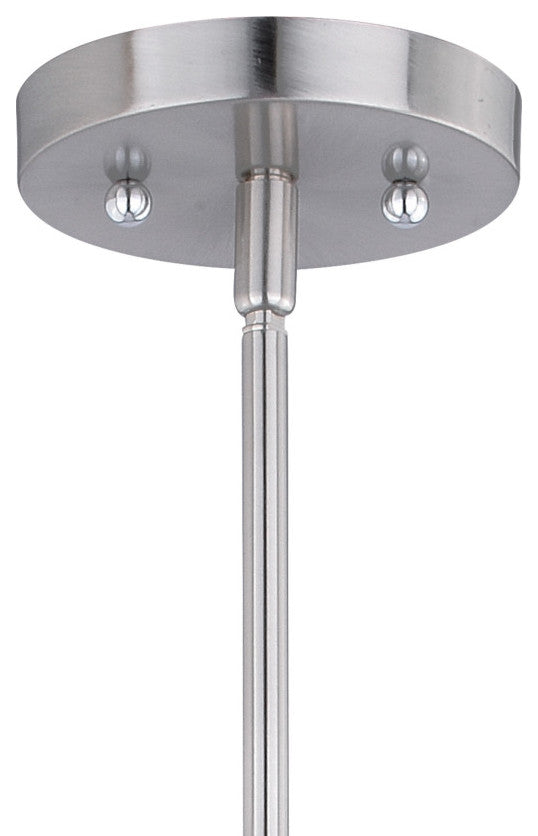 Beloit Farmhouse Pendant Ceiling Light Clear Glass, Satin Nickel, 9"wx17"hx9"d