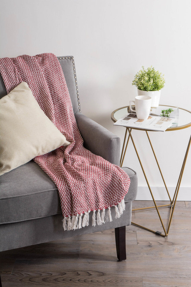 Barn Red Woven Throw