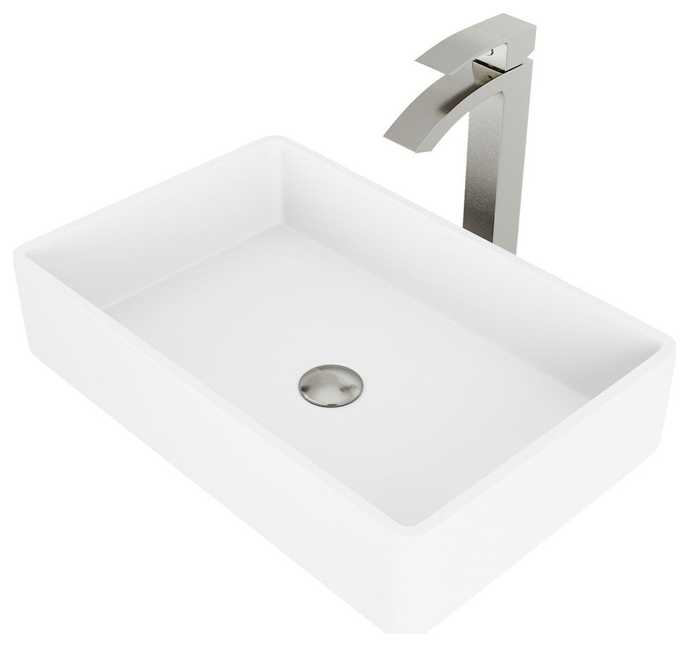 Magnolia 21"L x 14"W MatteStone Vessel Sink and Duris 12"H Faucet Set