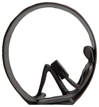 Danya B. Contemporary Encircled Reader Cast Iron Sculpture Statue, Female