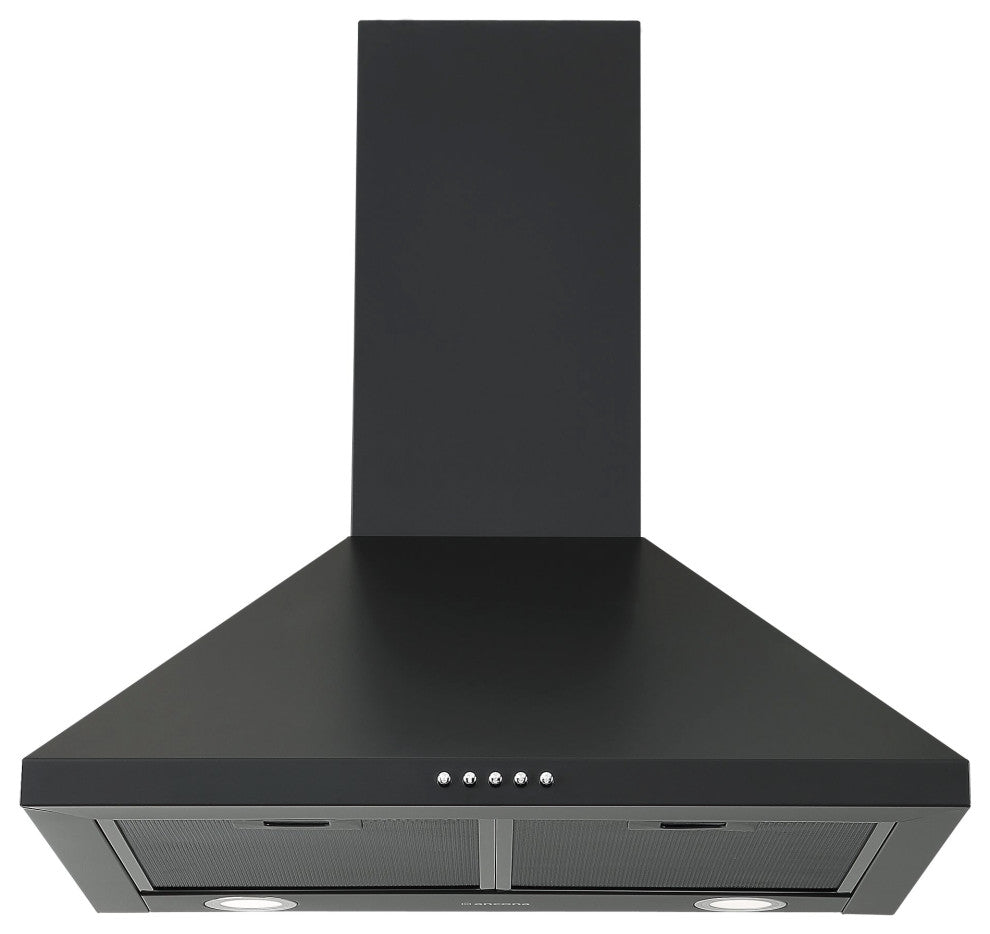 Ancona 24" 440 CFM Convertible Wall Pyramid Range Hood, Matte Black