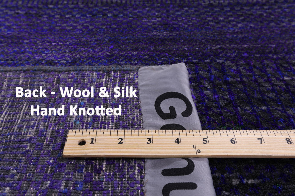 2' 6" X 18' 2" Super Savannah Gabbeh Wool and Silk Hand Knotted Runner Rug Q6886