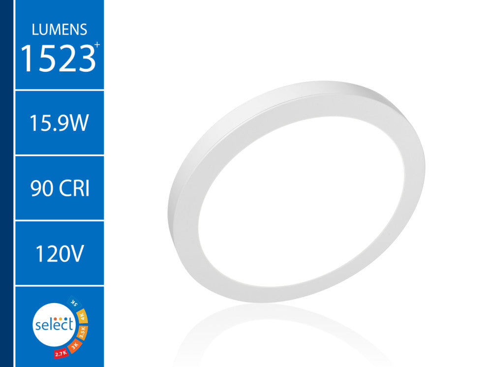 DSE 11" White Round Selectable LED Surface Mount Downlight