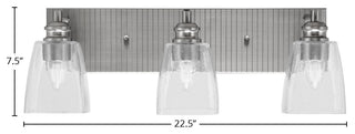 Edge 3-Light Bath Bar, Brushed Nickel Finish, 4.5" Square Clear Bubble Glass