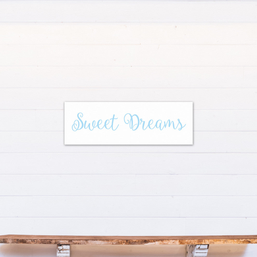 Sweet Dreams 12"x36" Canvas Wall Art, Blue