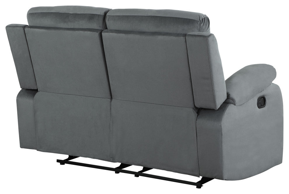 Axel Contemporary Microfiber Recliner Loveseat Gray