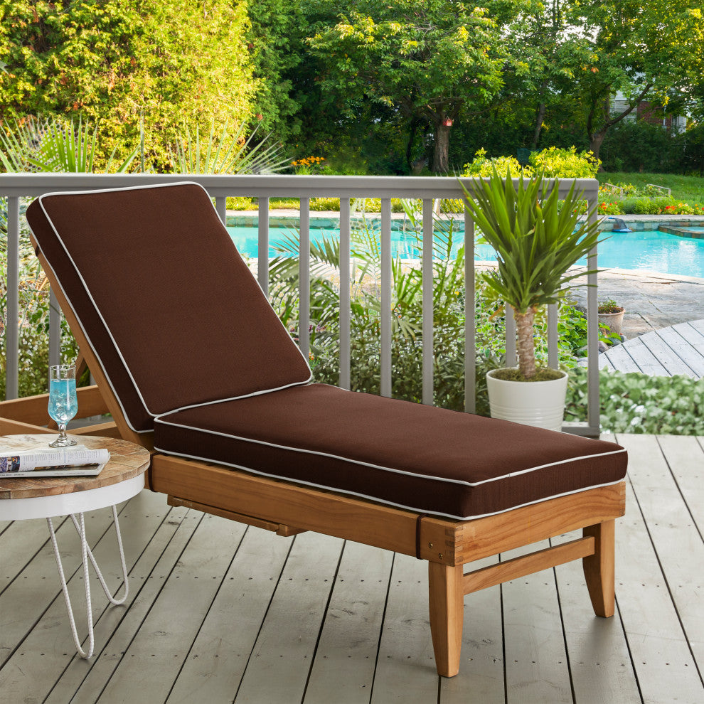 Mozaic Home Canvas Bay Brown Outdoor/Indoor Chaise Lounge Cushion 73x24x3"