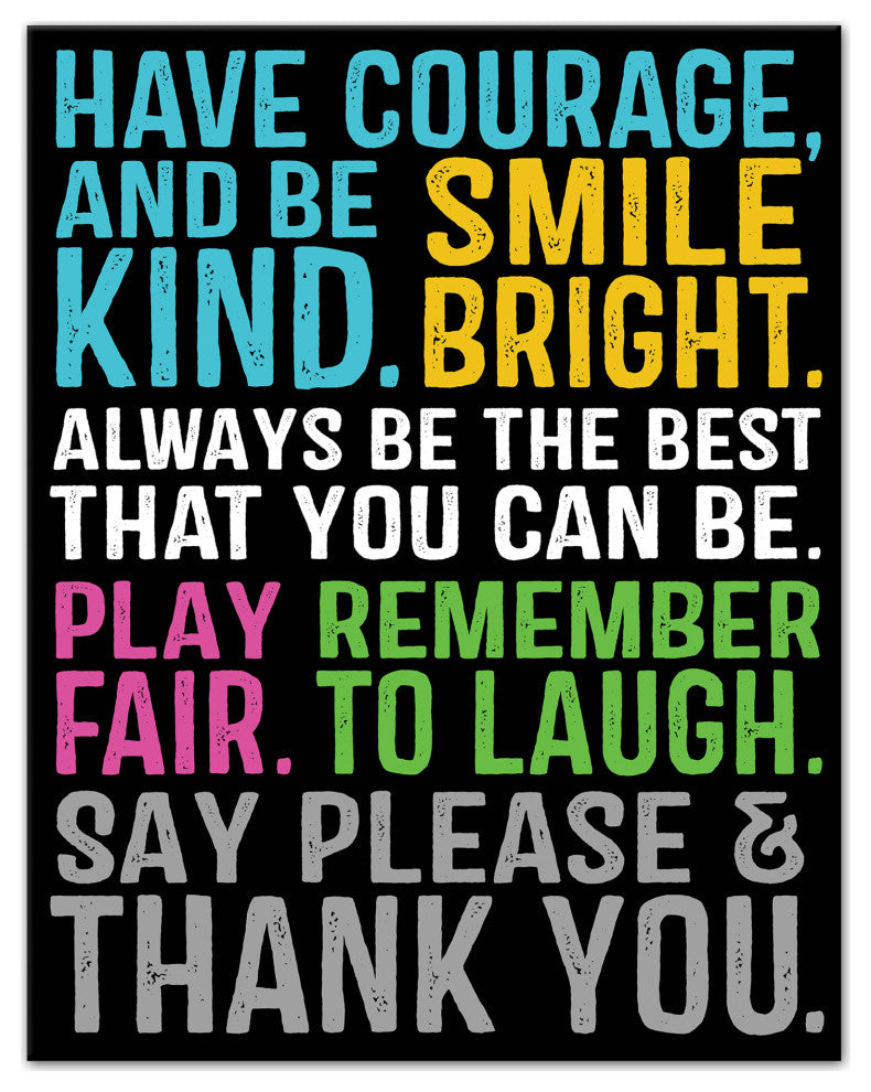 Have Courage Be Kind 11x14 Canvas Wall Art