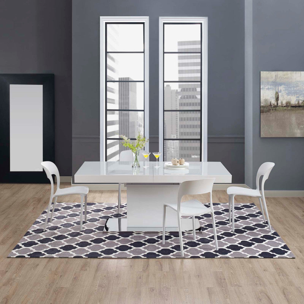Charcoal and Black Lida Moroccan Trellis 8x10 Area Rug