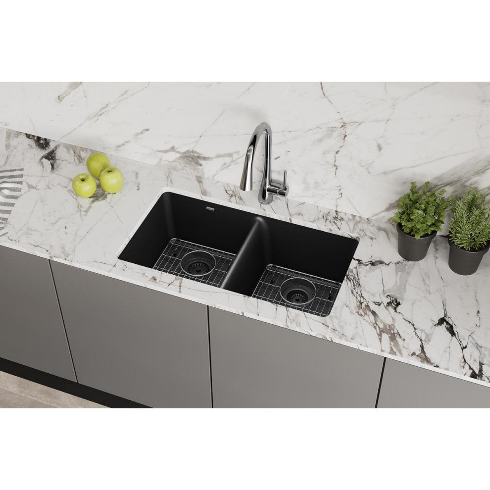 Elkay Quartz Classic 33" Undermount Sink Kit, Black