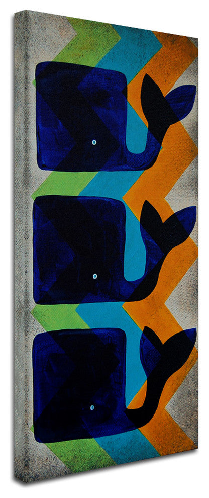 ''Whale Chevron'' Canvas Art by Nicole Dietz