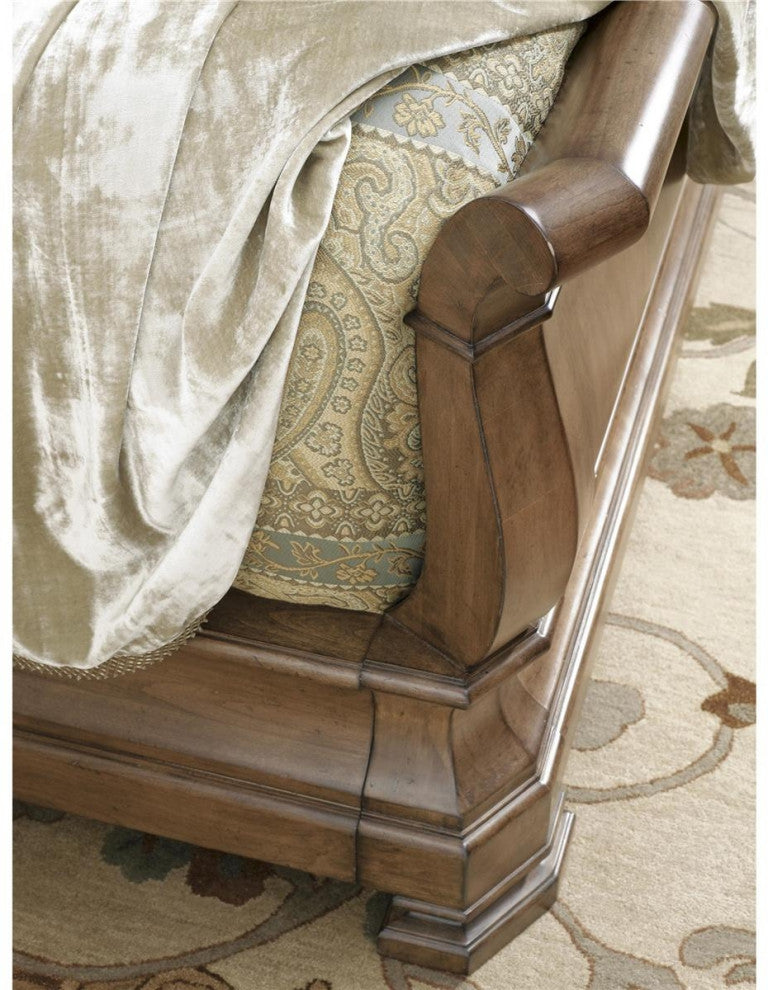 Cognac Alder King Sleigh Bed, New Lou Collection