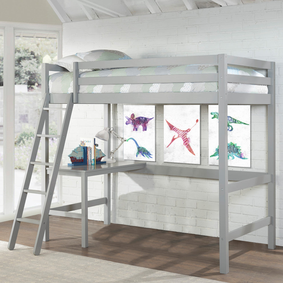 Hillsdale Kids and Teen Twin Loft Bed, Gray