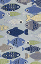 HomeRoots 7' x 9' Polyester Light Blue Area Rug
