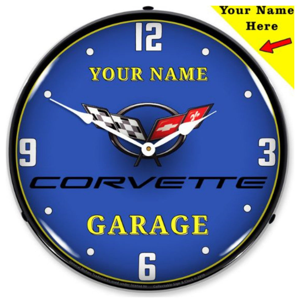 GM1907702 Add Your Name C5 Garage Clock