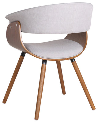 Fabric and Wood Accent Chair, Gray