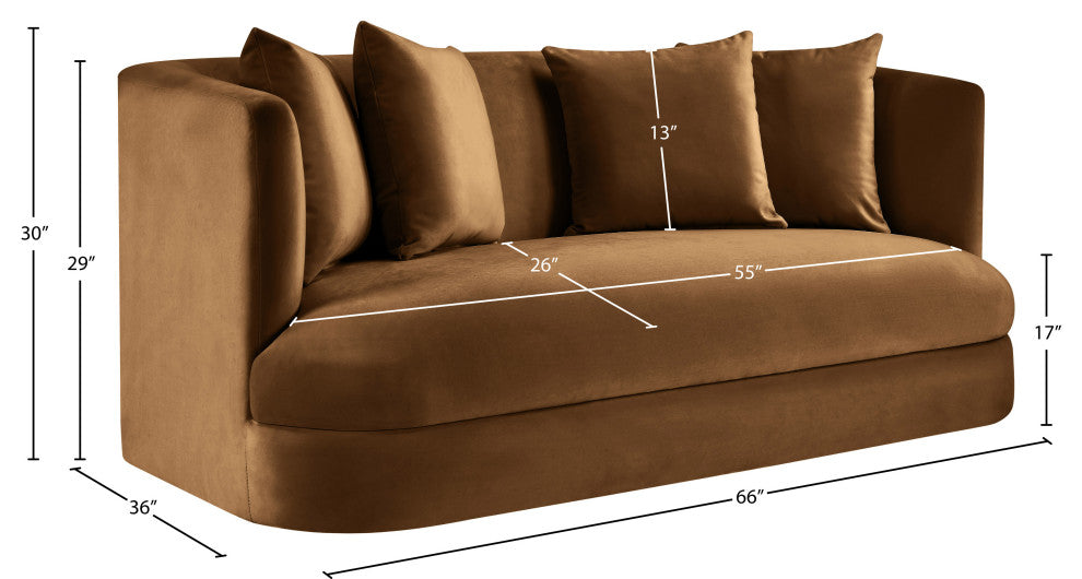 Alder Upholstered Chair, Saddle, Velvet, Loveseat