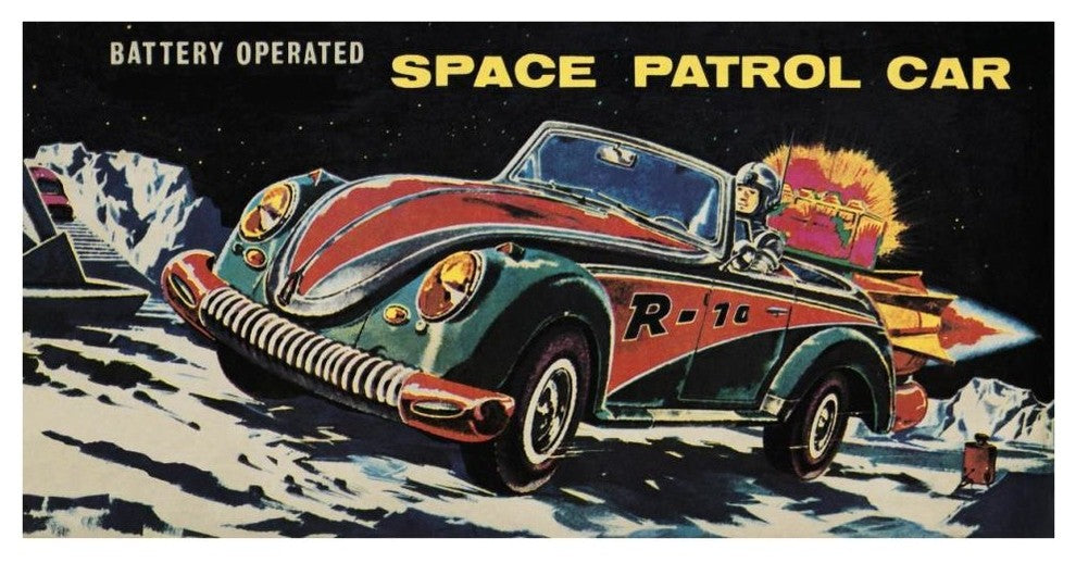 "Battery Operated Space Patrol Car" Digital Paper Print by Retrotrans, 42"x22"