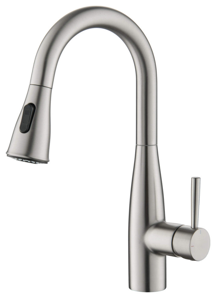 Bari Single Handle Pull Down Sink Faucet and Soap Dispenser, Brushed Nickel