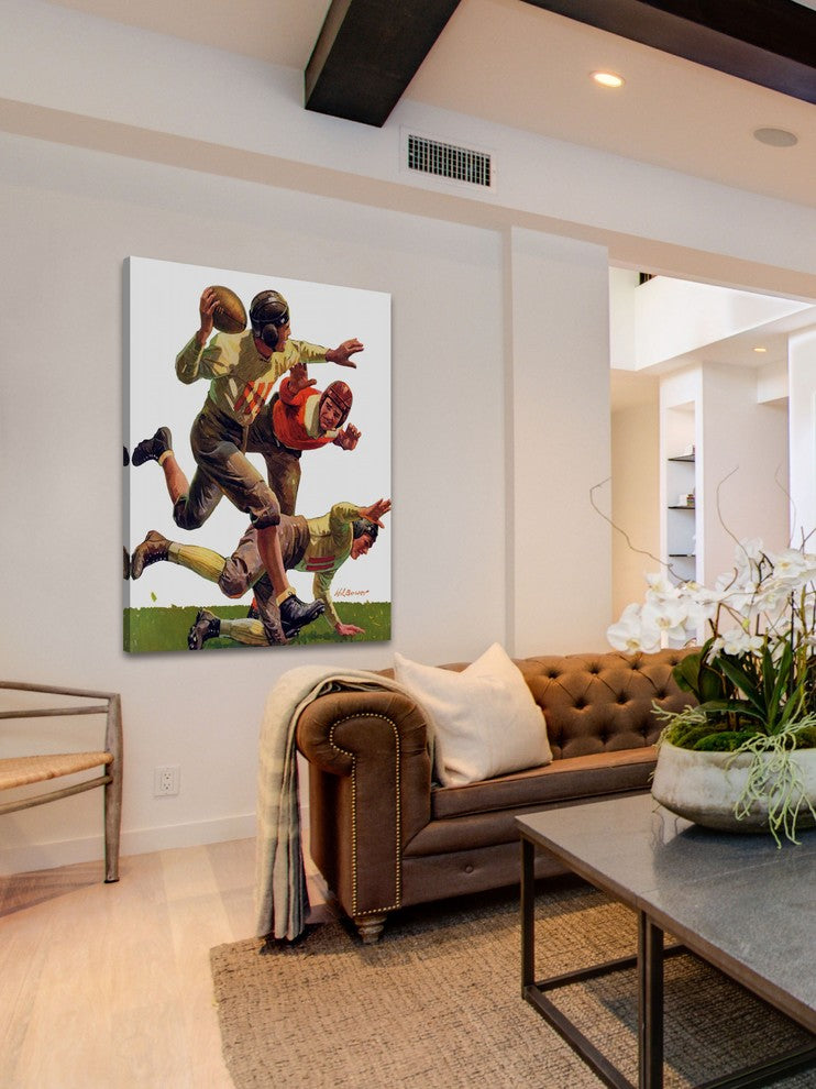 "Quarterback Pass" Painting Print on Canvas by Maurice Bower
