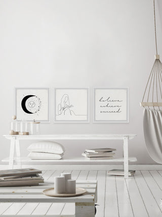 Believe and Succeed Triptych, 3-Piece Set, 18x18 Panels