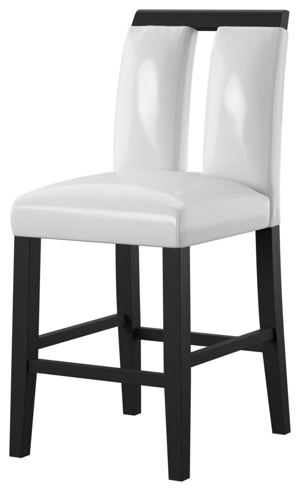 Furniture of America Jalen Wood 5-Piece LED Counter Table Set in Black