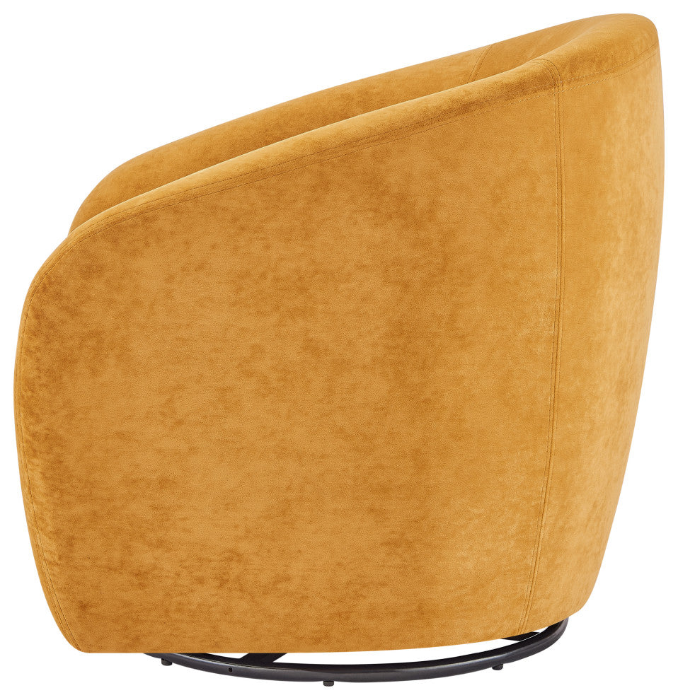 Regina Velvet Swivel Accent Arm Chair, Dainty Caramel