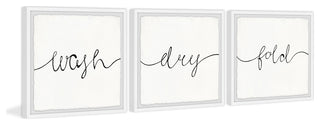 Cursive Laundry Triptych, 3-Piece Set, 24x24 Panels