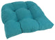 19" U-Shaped Micro Suede Tufted Dining Chair Cushion, Aqua Blue