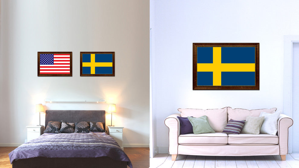Sweden Country Flag Canvas Print, 19"x27"
