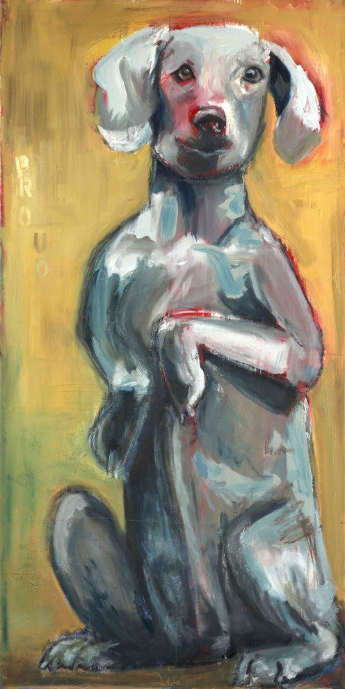 "Tall Dog" Painting Print on Canvas by Tori Campisi