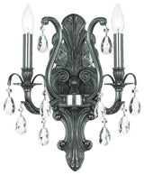 Crystorama 5563PWCLMWP Two Light Wall Mount Dawson Pewter