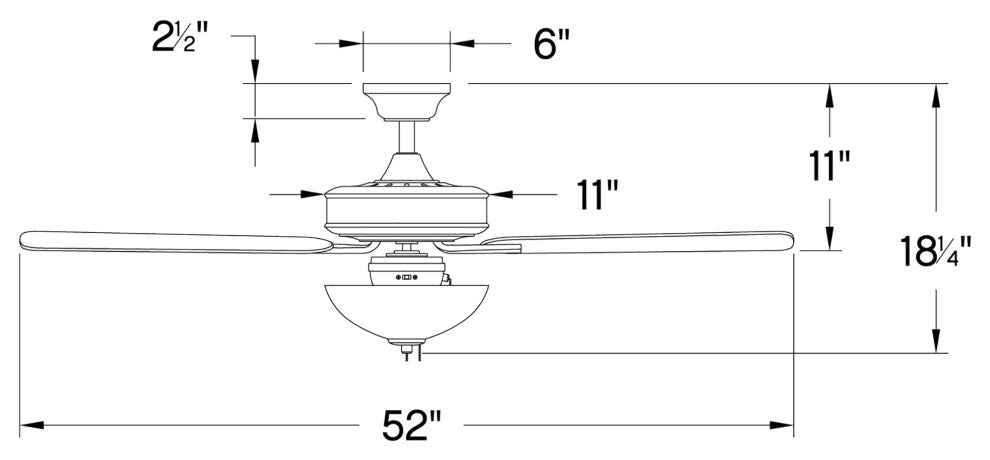 Hinkley Metro 52" LED Indoor Dual Mount Ceiling Fan, Metallic Matte Bronze