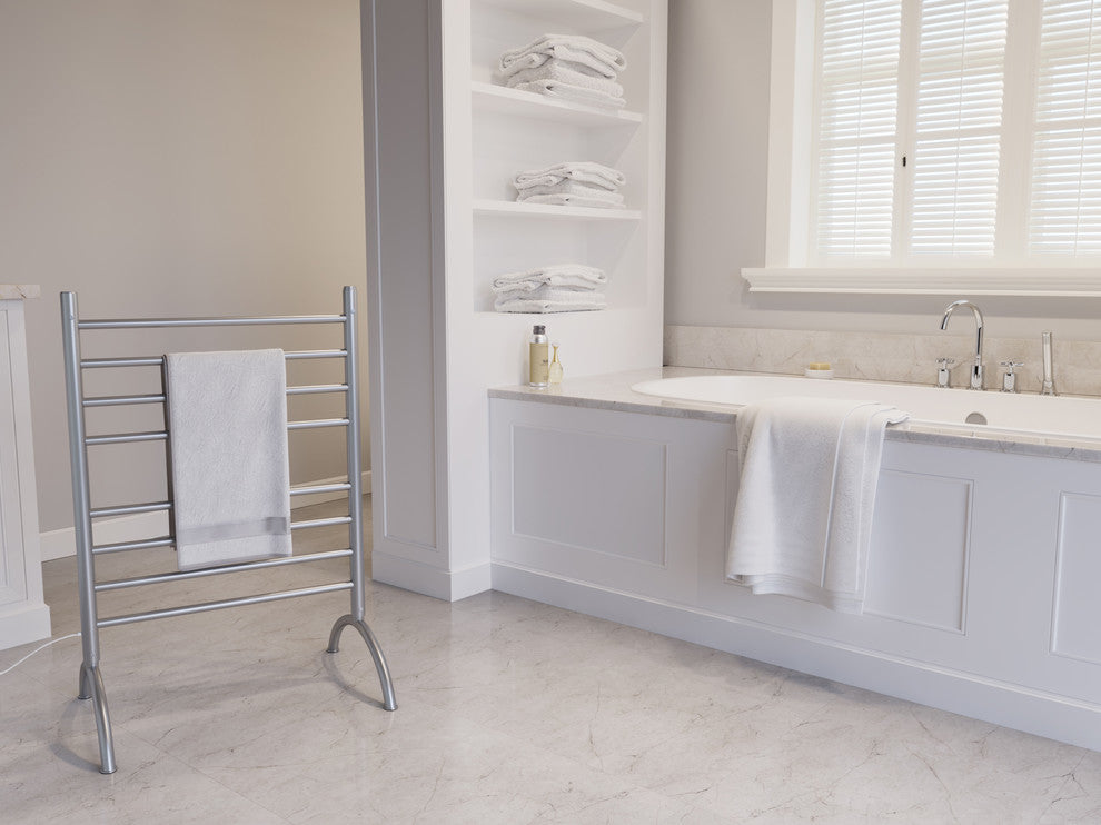 Ancona Essentia 8-Bar Freestanding Towel Warmer in Brushed Stainless Steel