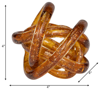 Glass, 4" Knot Amber