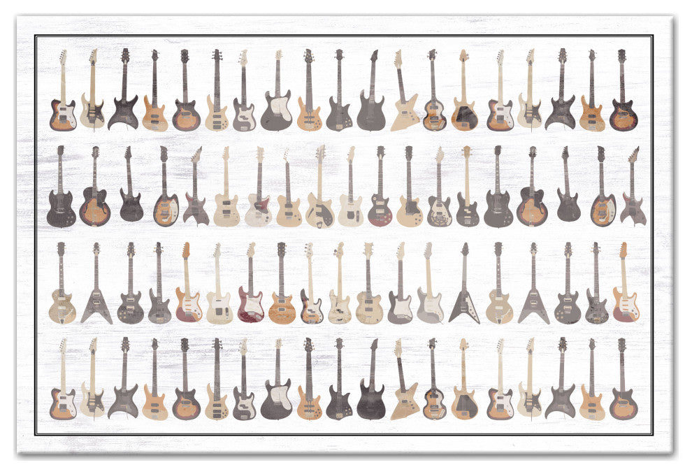 Guitars Montage II 24x36 Canvas Wall Art