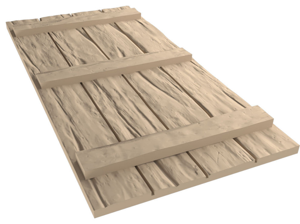 Rustic 4 Board Joined B-N-B Faux Wood Shutters, Riverwood, 22x80"