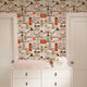 Birdhouse Peel and Stick Vinyl Wallpaper , Orange, 24"w X 108"h