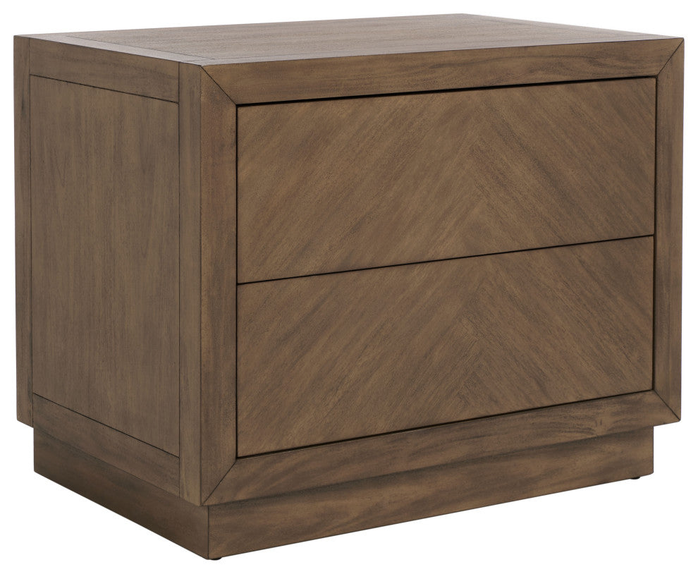 Safavieh Couture Steve 2 Drawer Wood Nightstand, Brown