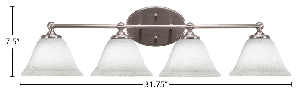 Capri 4-Light Bath Bar, Brushed Nickel/White Muslin