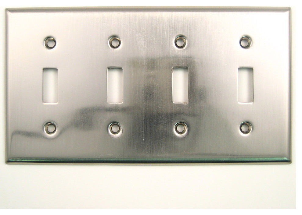 Quad Switch Plate, Satin Nickel