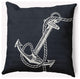 16x16" Anchored Nautical Decorative Indoor Pillow, Shark Blue