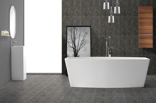 ADM Rectangular Freestanding Bathtub, White, 70.5", Matte White