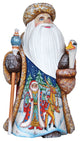 Artistic Wood Carved Christmas Goose Santa Claus Sculpture